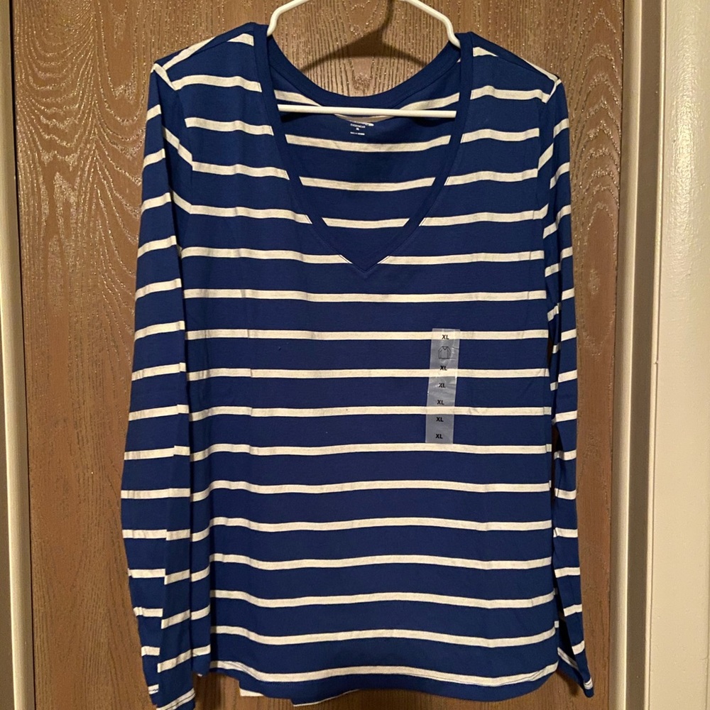Striped LS tee